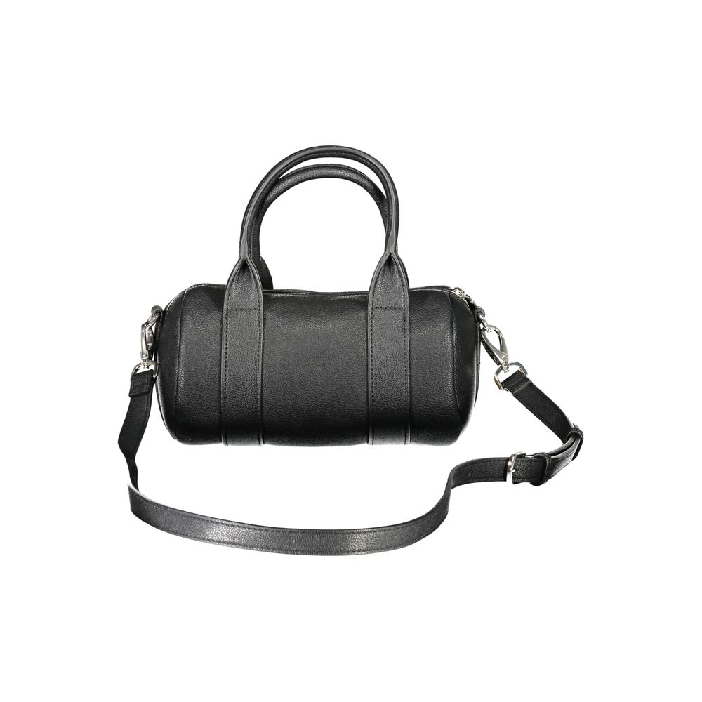 Mario Valentino Black Leather Effect Handbag with Adjustable Straps