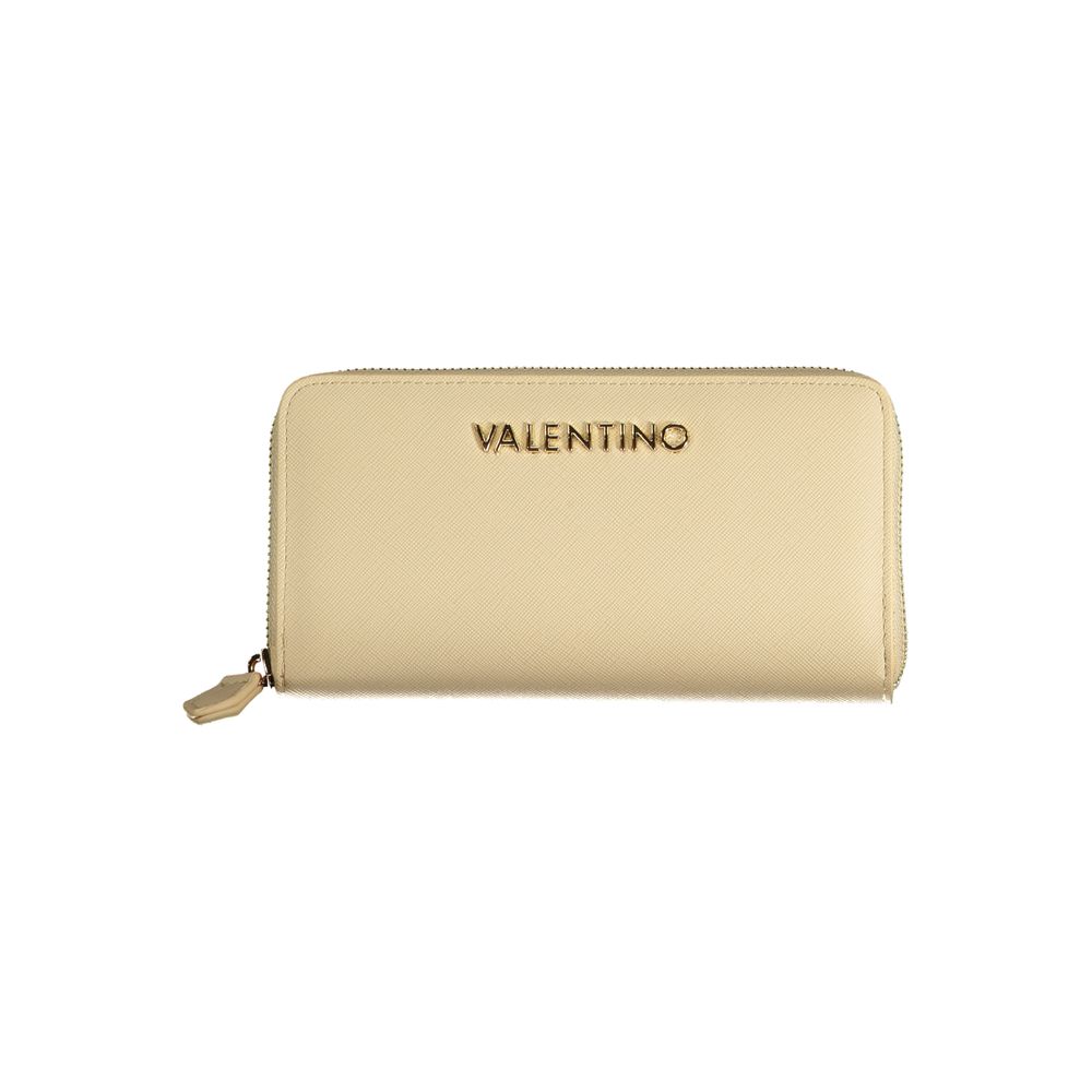 Mario Valentino Beige Leather Effect Wallet with Elegant Detailing