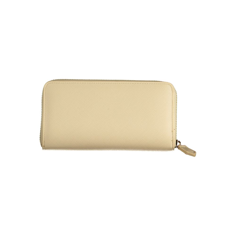 Mario Valentino Beige Leather Effect Wallet with Elegant Detailing