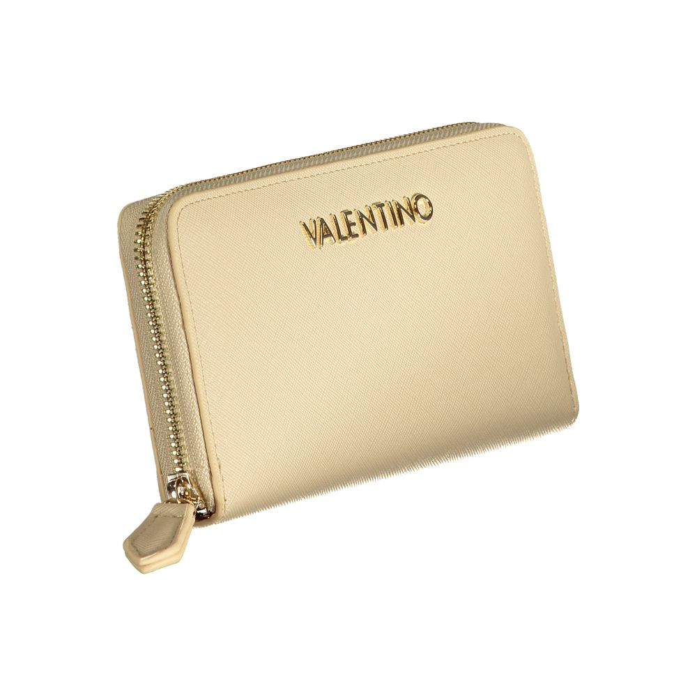 Mario Valentino Beige Leather Effect Wallet with Elegant Detailing