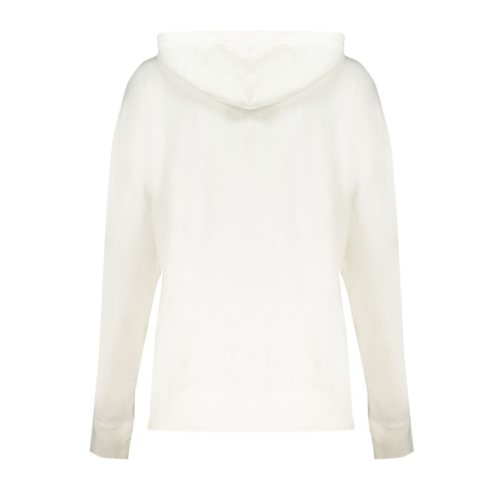 North Sails White Cotton Sweater - Hooded Brushed Sweatshirt