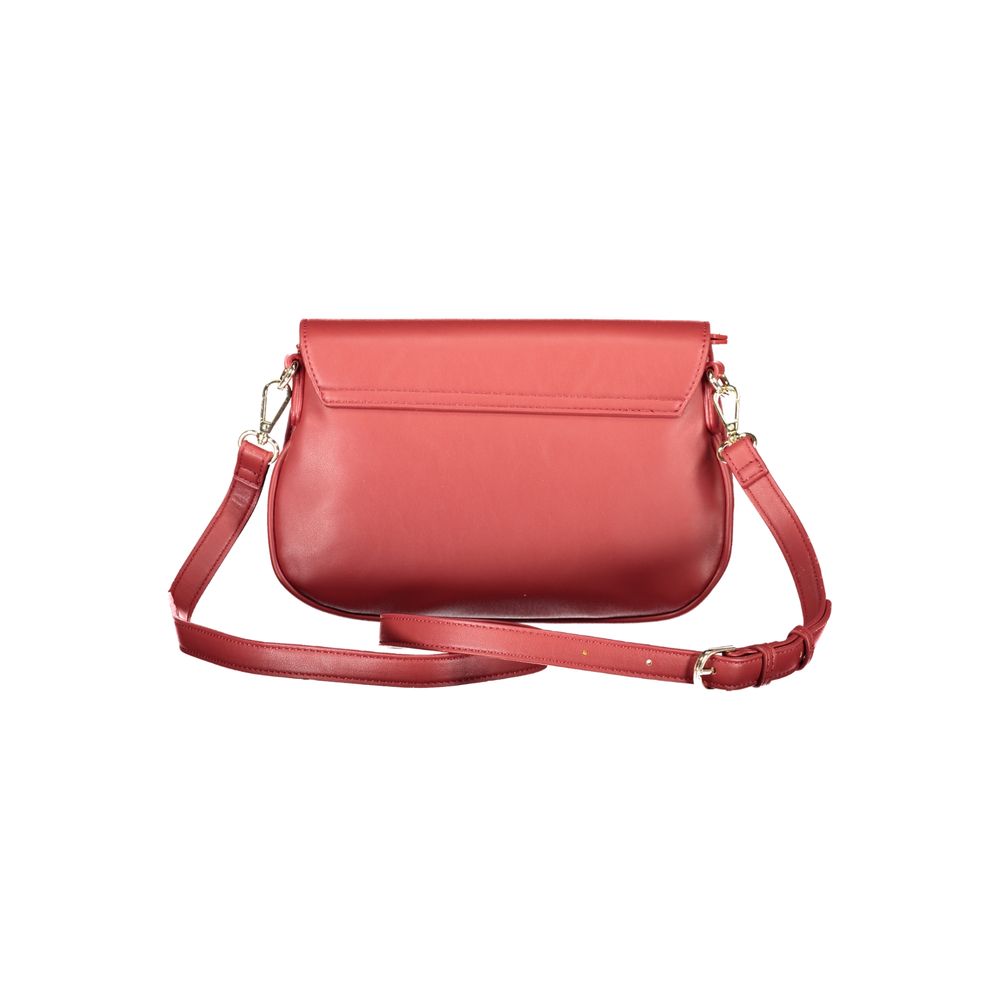 Mario Valentino Red Leather Handbag with Iconic Logo