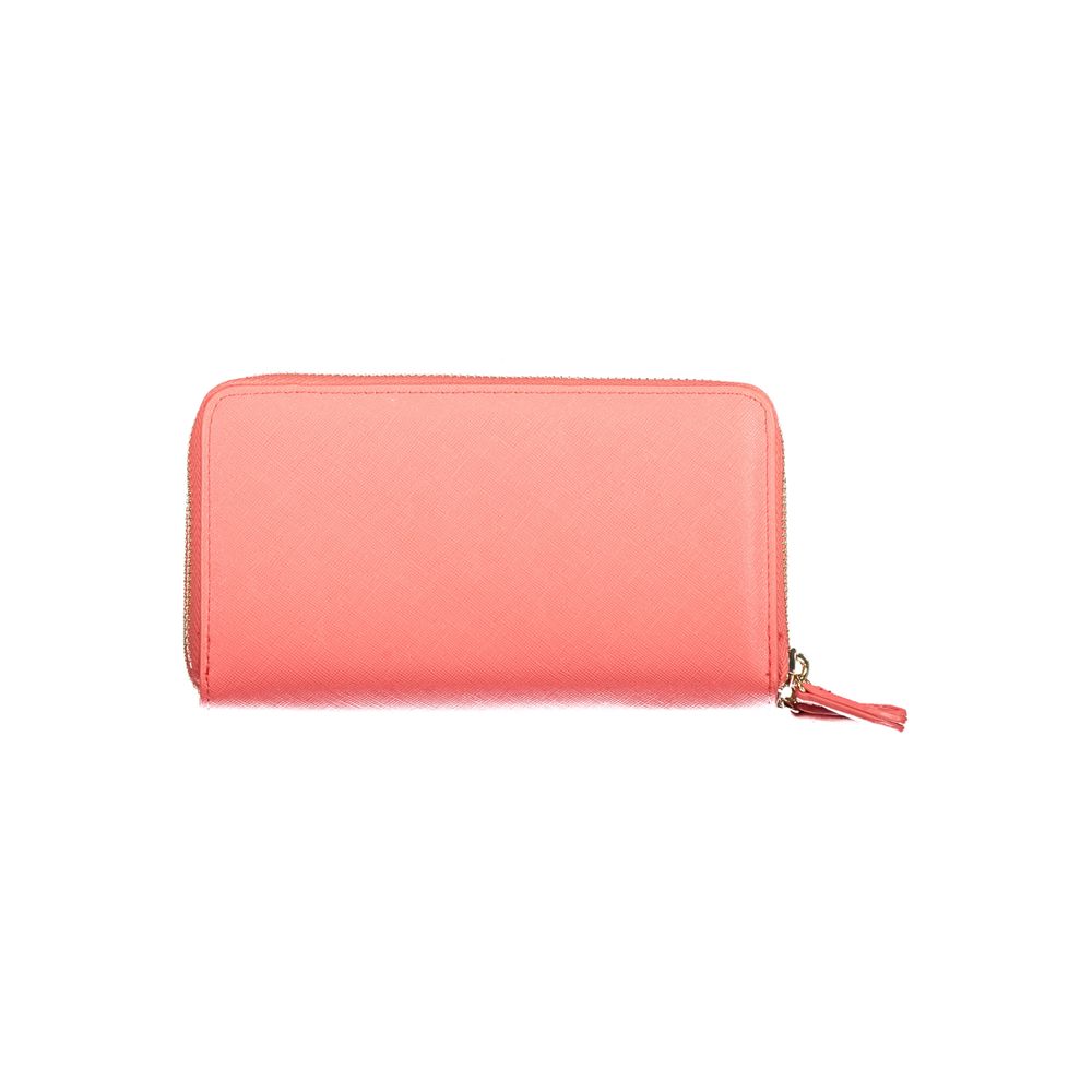 Mario Valentino Pink Leather Effect Double Wallet with Coin Purse