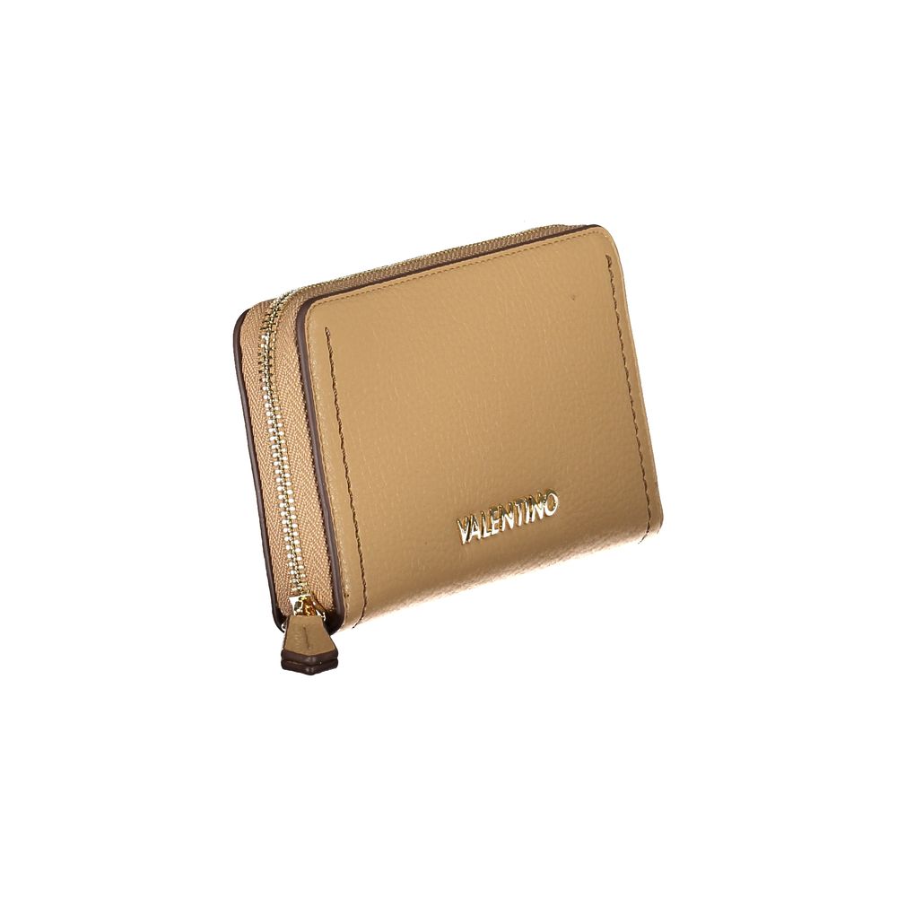 Mario Valentino Beige Faux Leather Women's Wallet with Iconic Logo