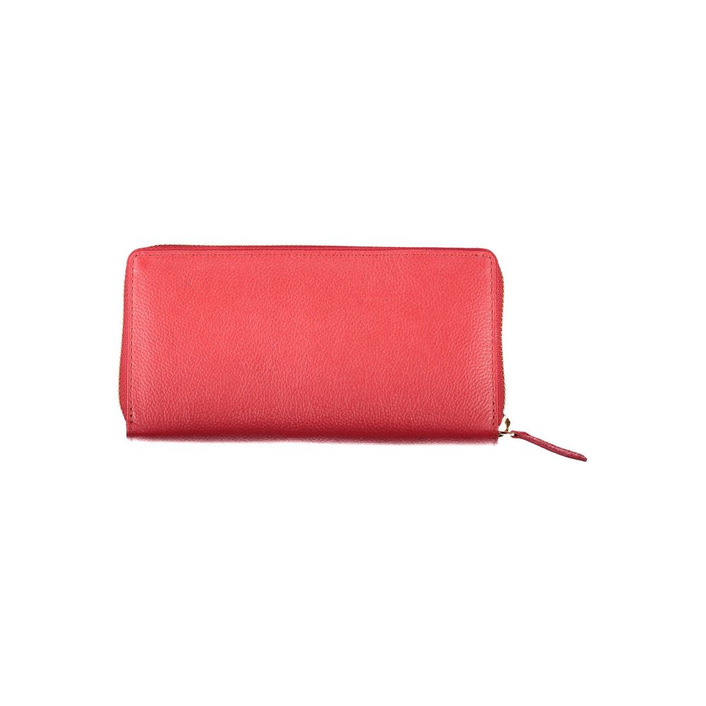 Valentino Bags Red Faux Leather Wallet with Zip Closure