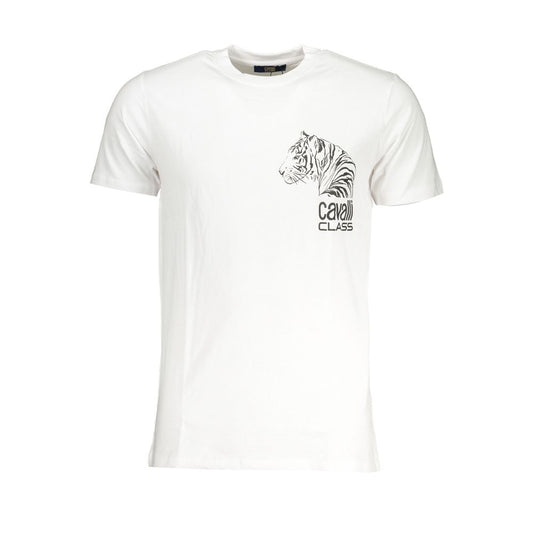 Cavalli Class White Cotton T-Shirt - Stylish Comfort