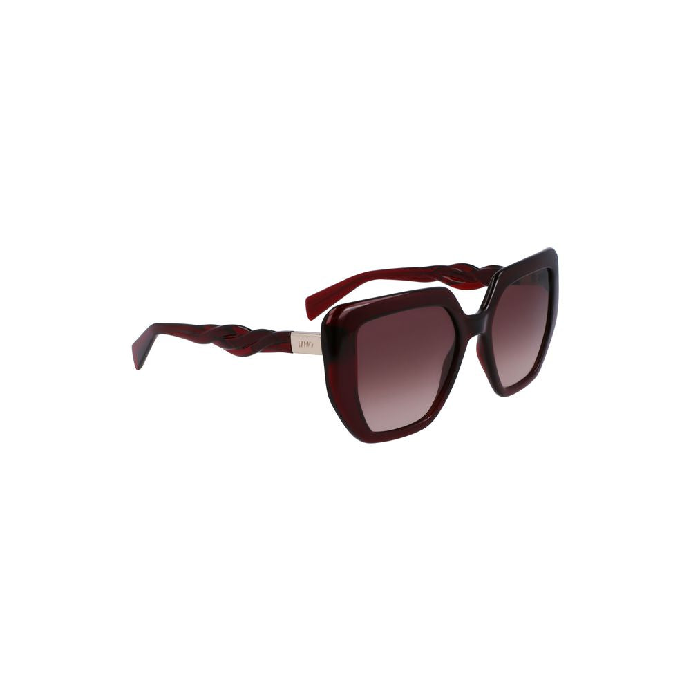Liu Jo Women’s Sunglasses – Red Square Frame with Smoked Gradient Lenses, 52mm