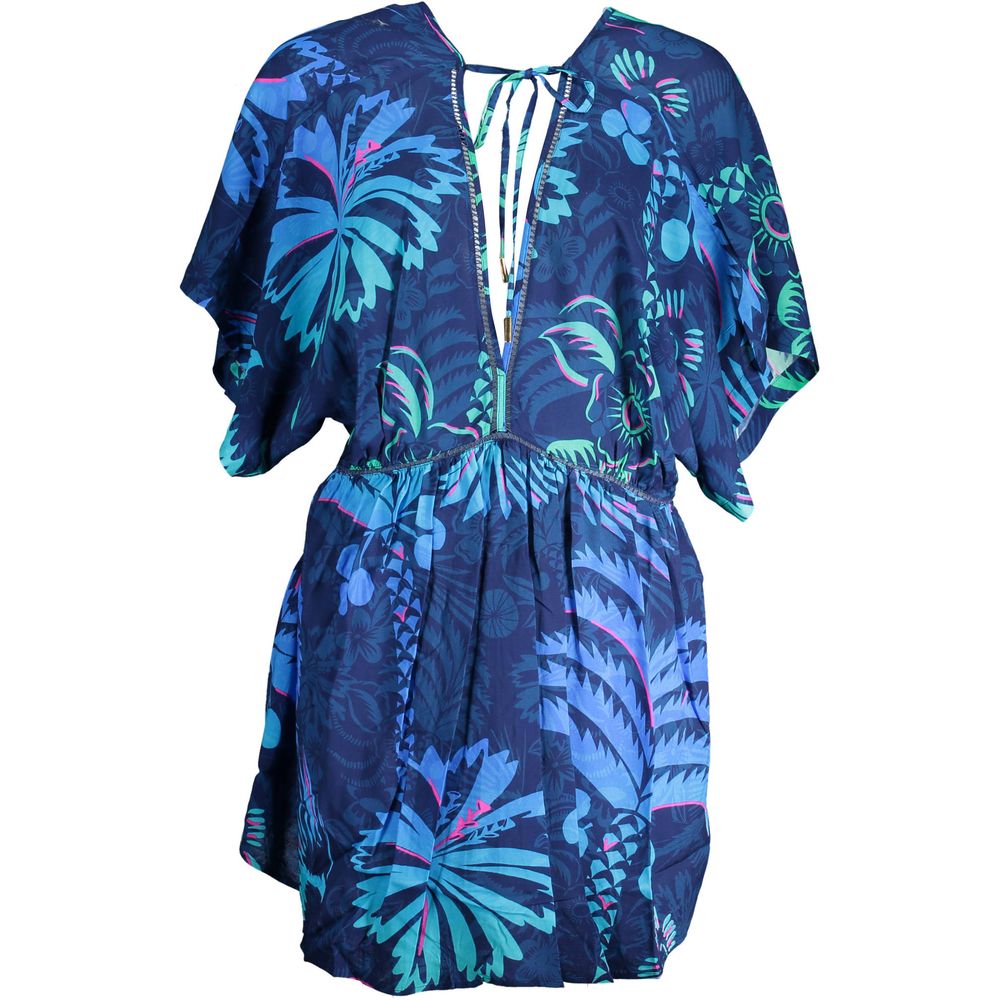 Desigual Blue Cotton Mini Summer Tunic Dress