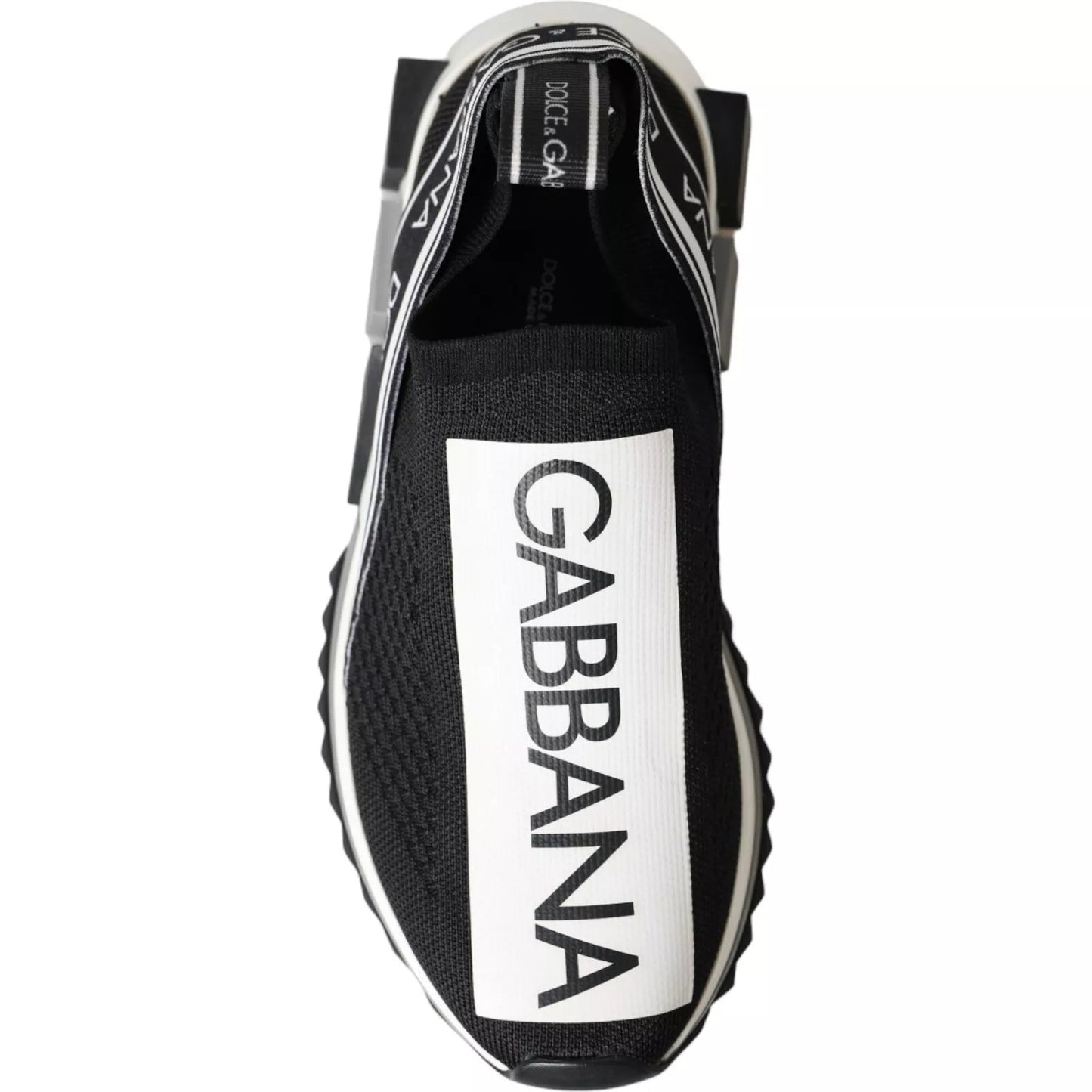 Dolce & Gabbana Black and White Slip-On Sorrento Sneakers
