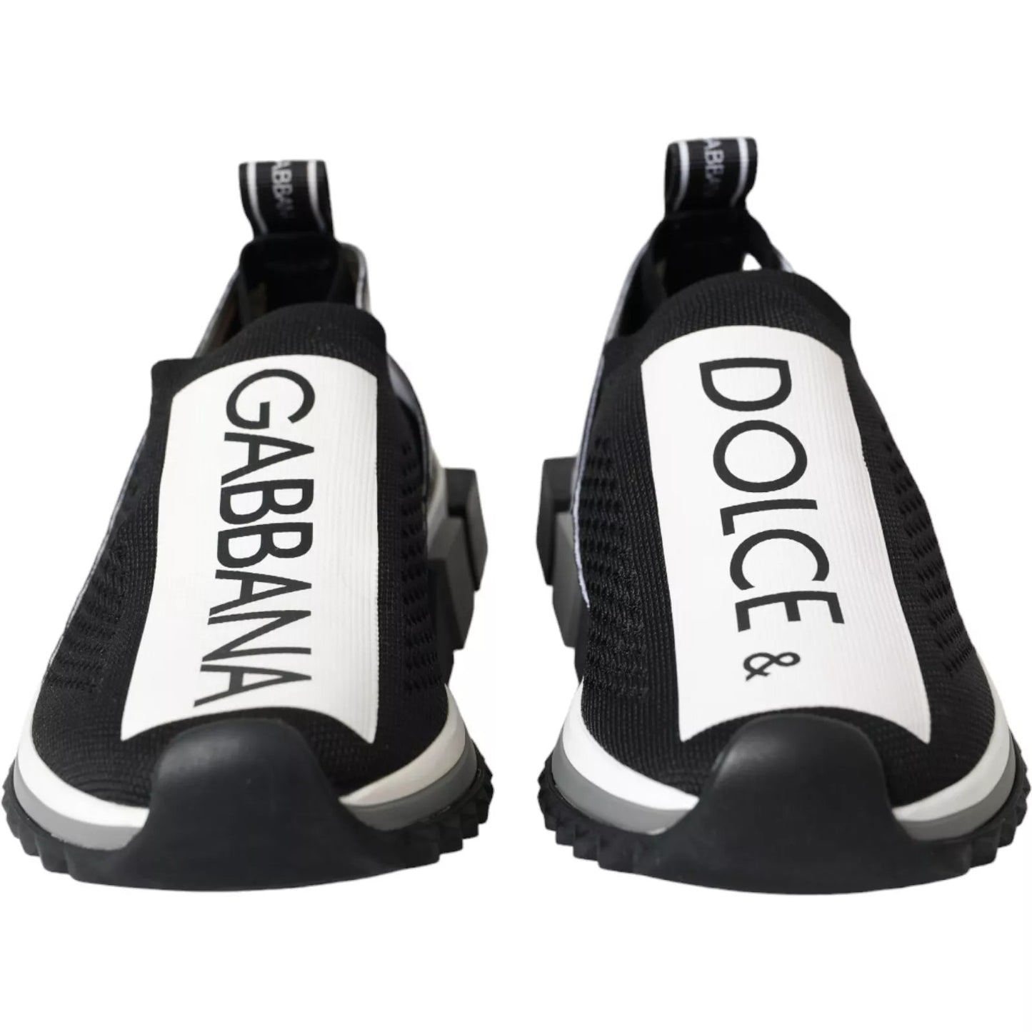 Dolce & Gabbana Black and White Slip-On Sorrento Sneakers