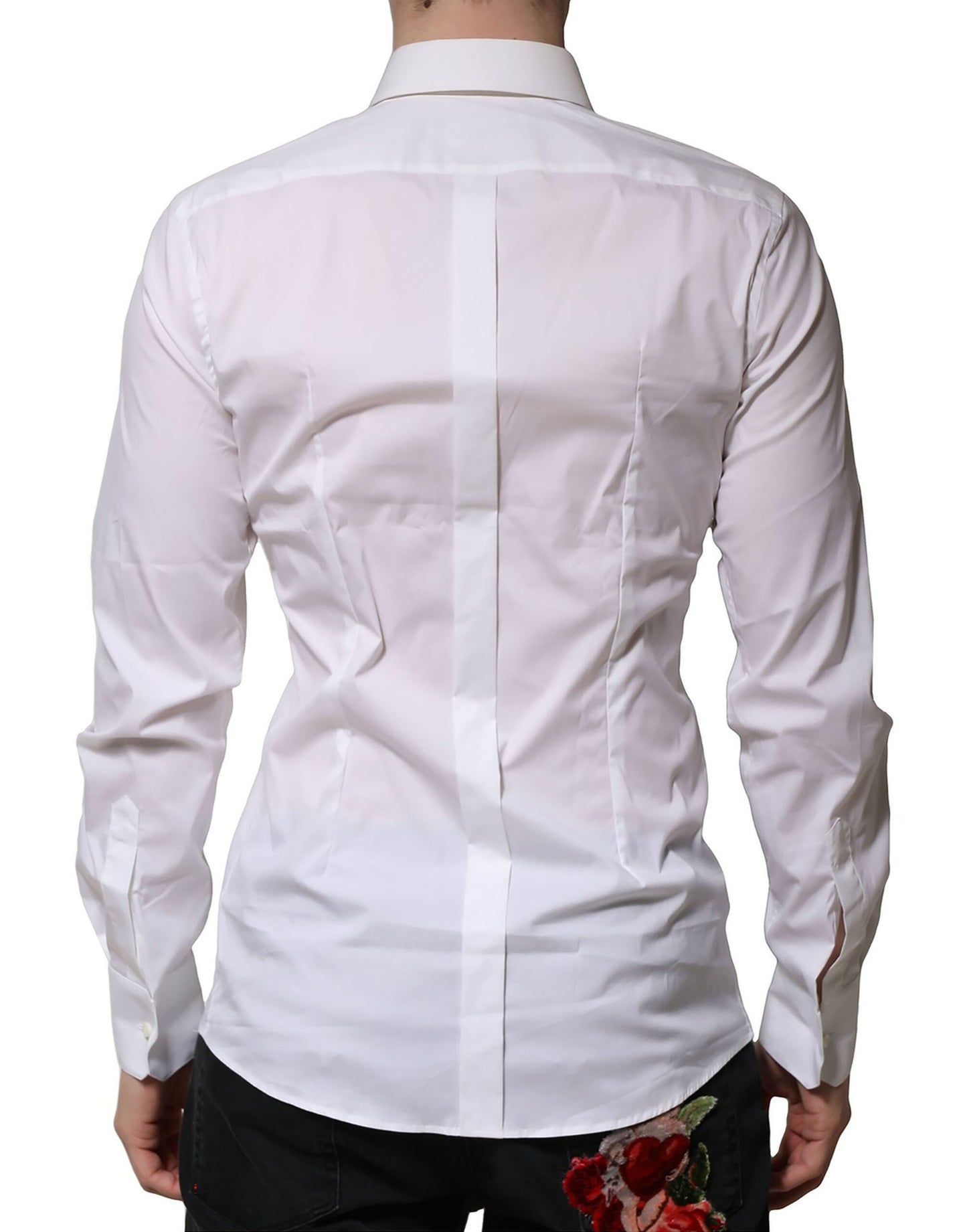 Dolce & Gabbana GOLD Long Sleeves White Cotton Formal Shirt
