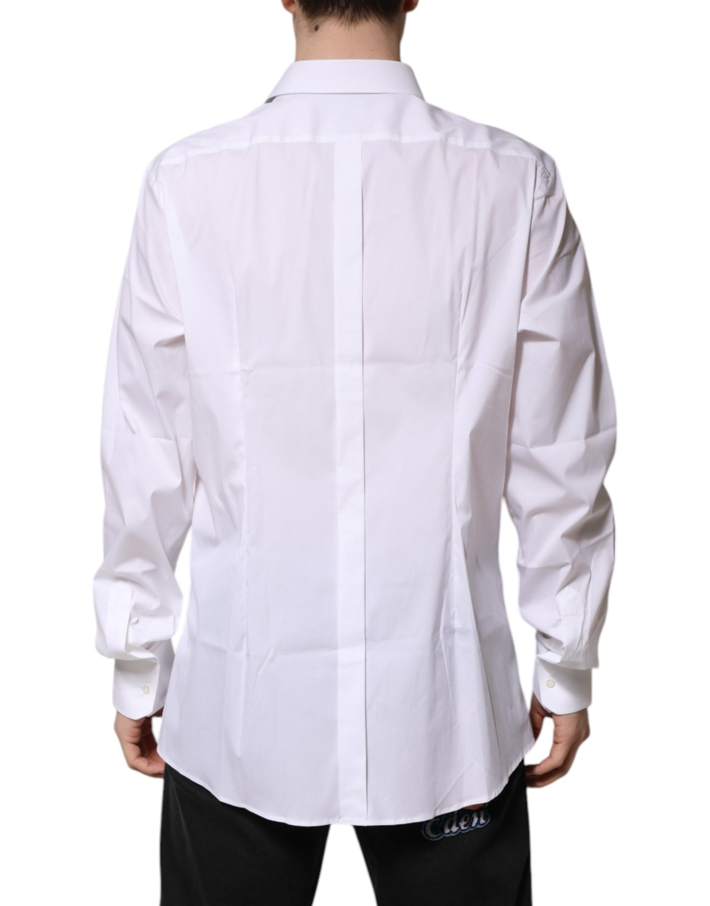 Dolce & Gabbana GOLD Long Sleeves Formal Shirt in White Cotton
