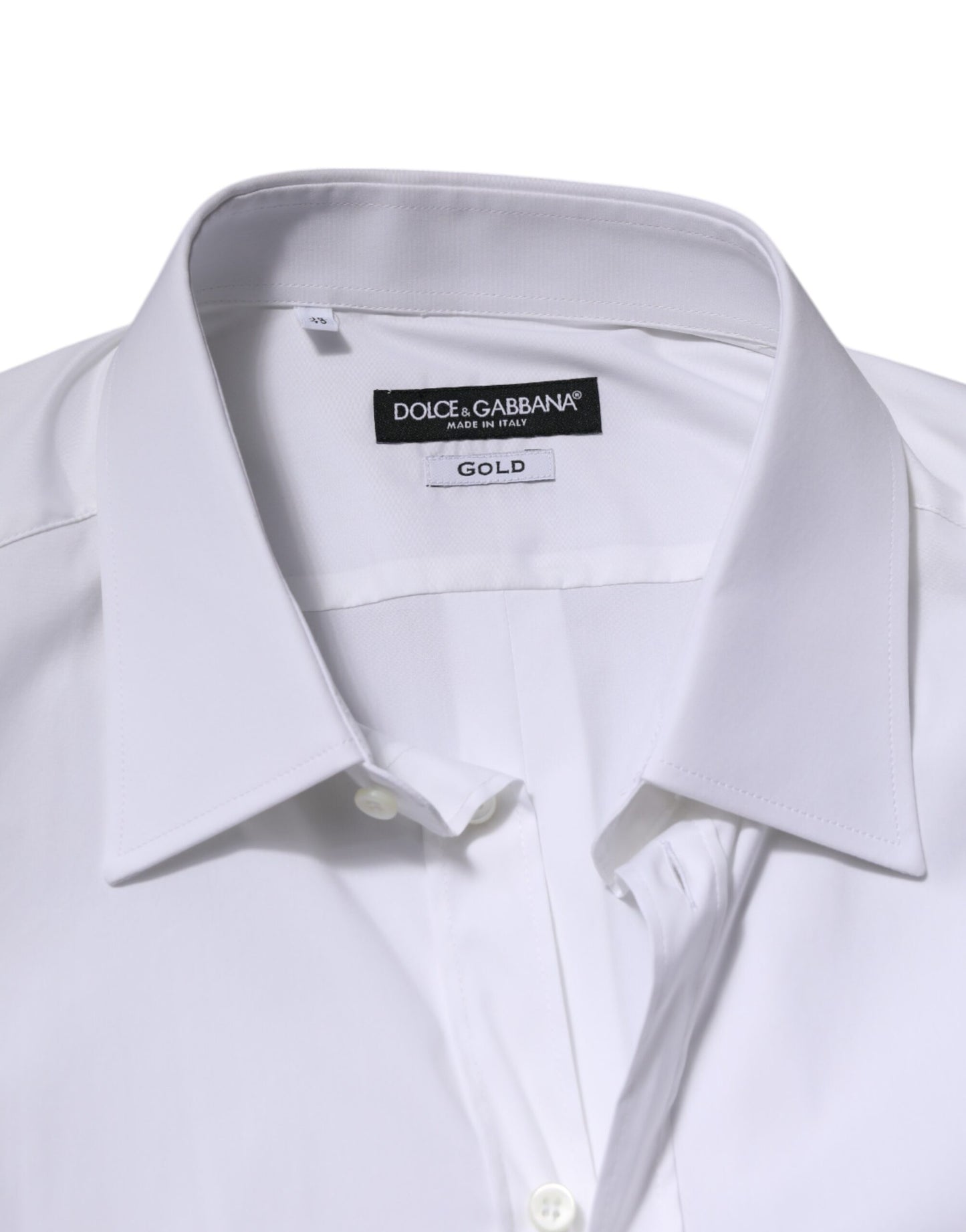 Dolce & Gabbana GOLD Long Sleeves Formal Shirt in White Cotton