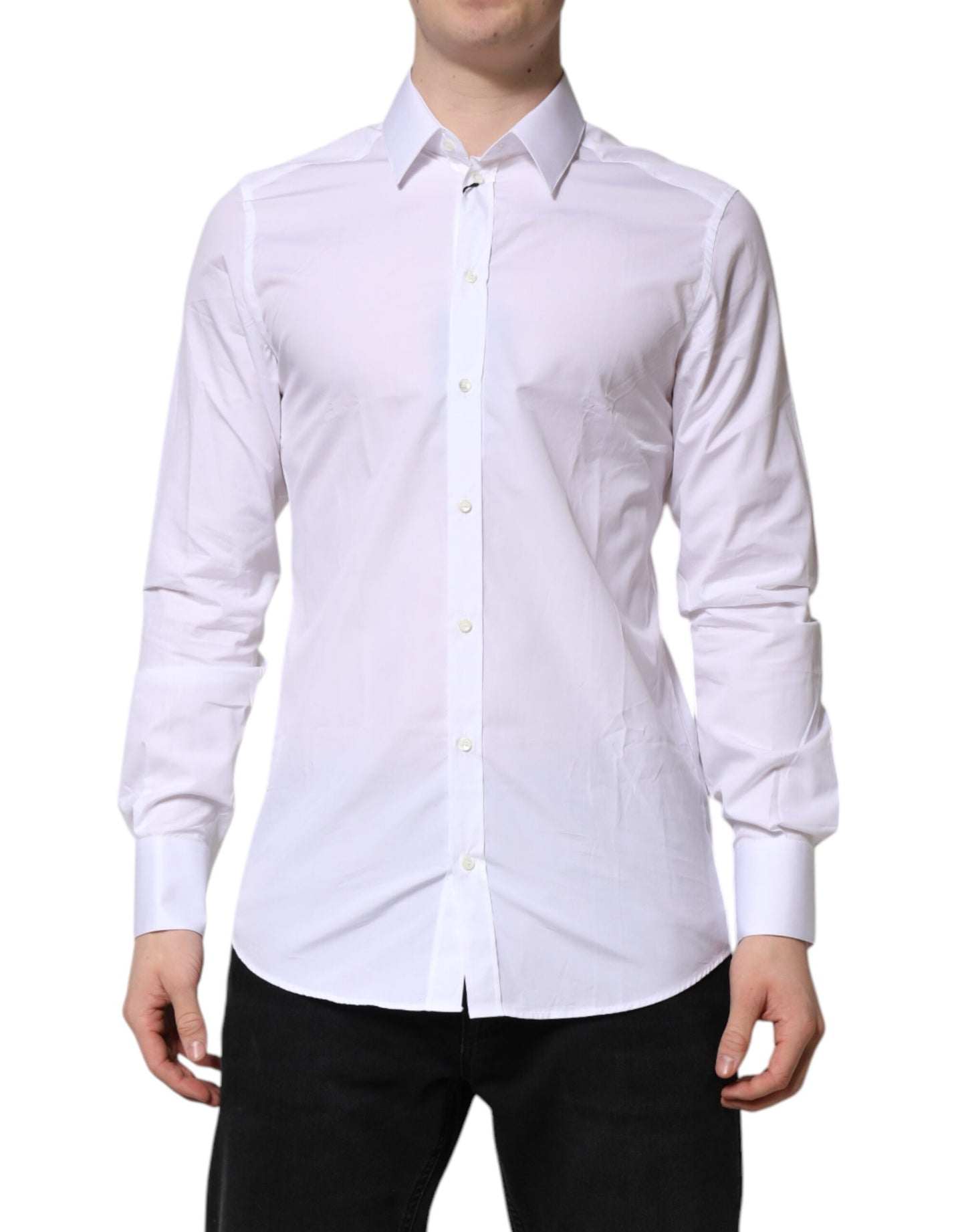 Dolce & Gabbana White GOLD Long Sleeves Formal Shirt