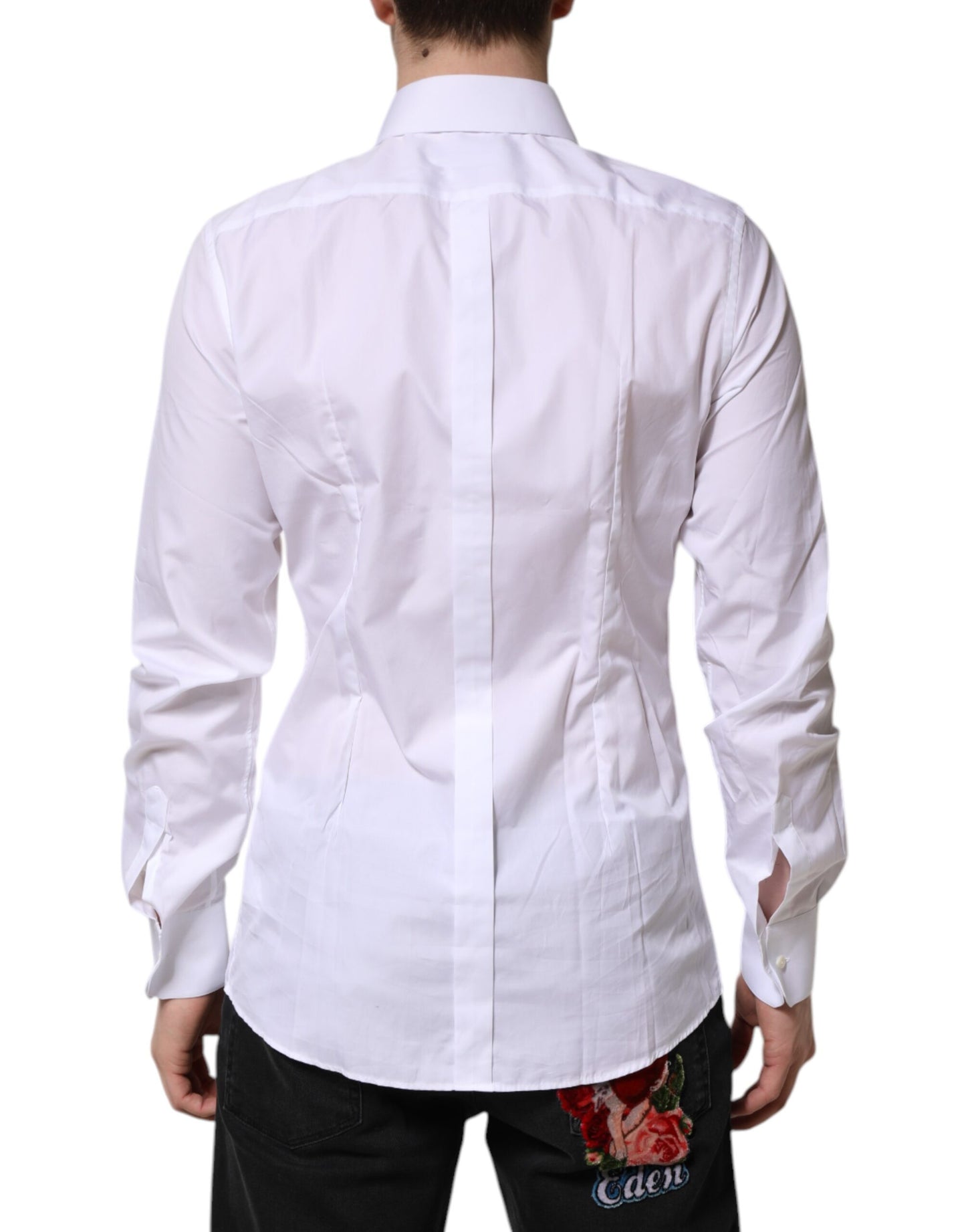Dolce & Gabbana White GOLD Long Sleeves Formal Shirt