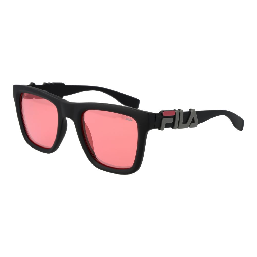 Fila Men’s Sunglasses – Grey Square Frame with Pink Mirrored Lenses, 51mm