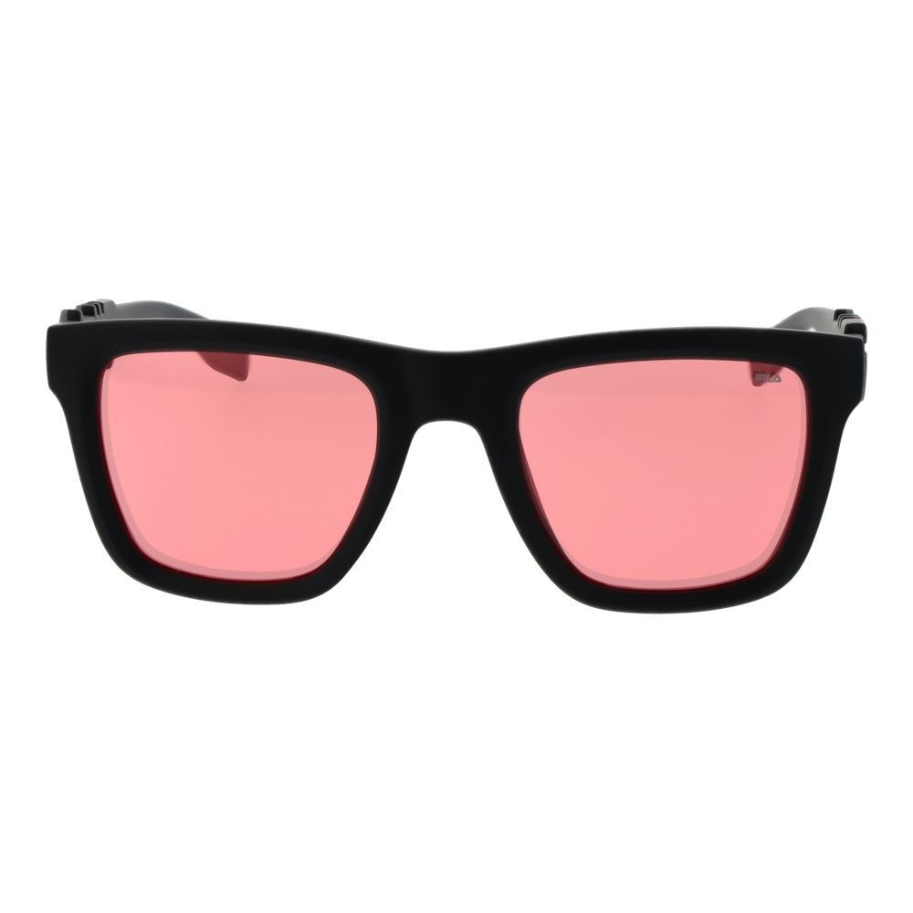 Fila Men’s Sunglasses – Grey Square Frame with Pink Mirrored Lenses, 51mm