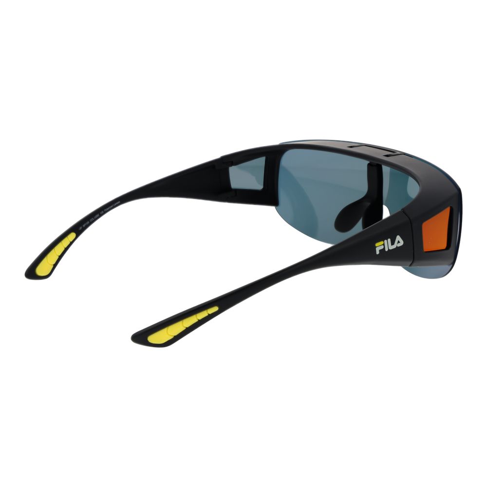 Fila Black Men’s Sunglasses – Full-Rim Black Frame with Multicolour Polarized Lenses, 99mm