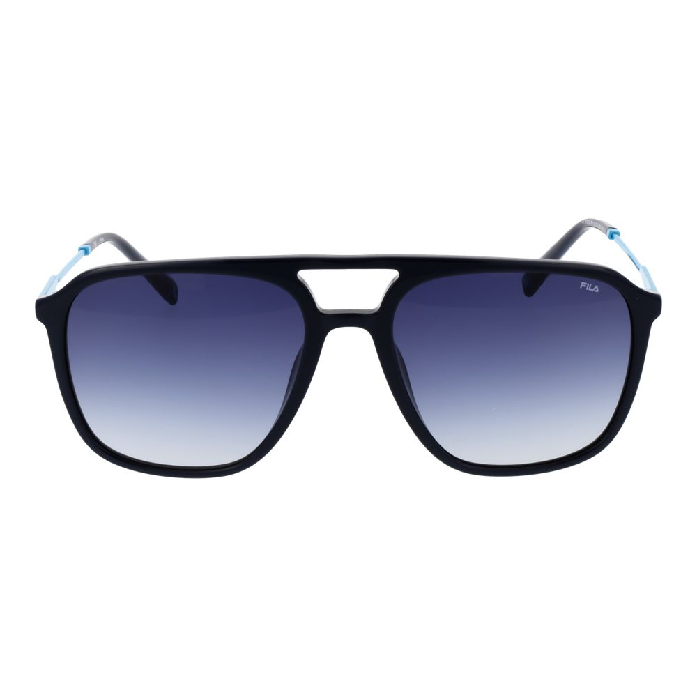 Fila Black Men's Aviator Sunglasses – Stylish Full-Rim Frame with Blue Gradient Lenses, 56mm