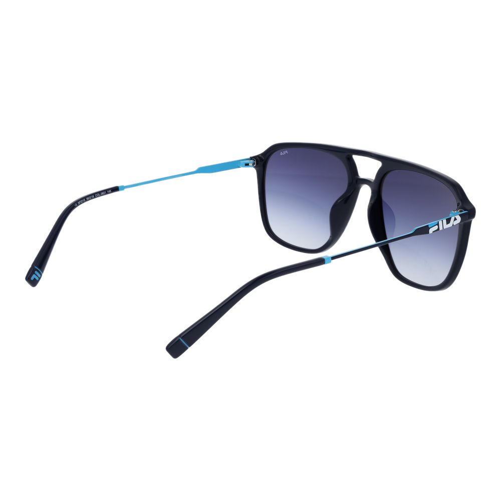 Fila Black Men's Aviator Sunglasses – Stylish Full-Rim Frame with Blue Gradient Lenses, 56mm