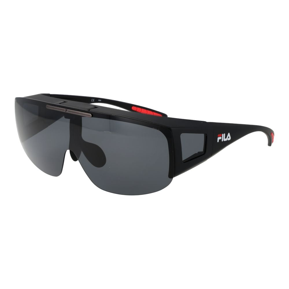 Fila Black Men’s Sunglasses – Full-Rim Black Frame with Grey Polarized Lenses