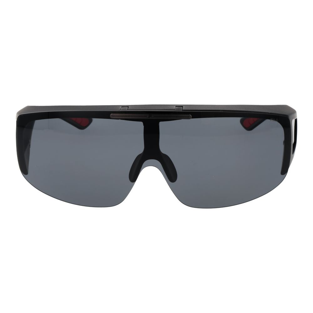 Fila Black Men’s Sunglasses – Full-Rim Black Frame with Grey Polarized Lenses