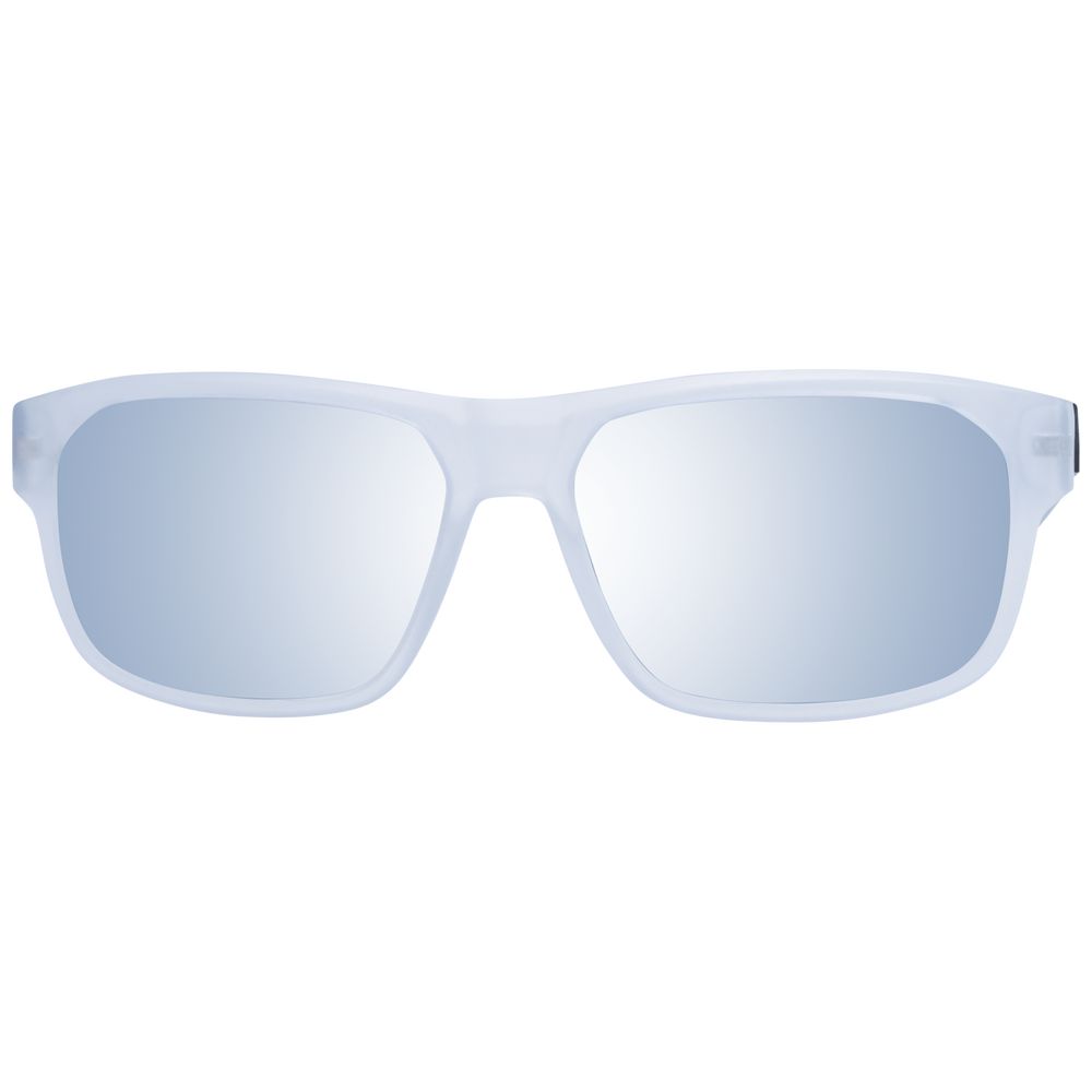 BMW Motorsport Men’s Sunglasses – White Full-Rim Frame with Grey Mirrored Lenses, 59mm