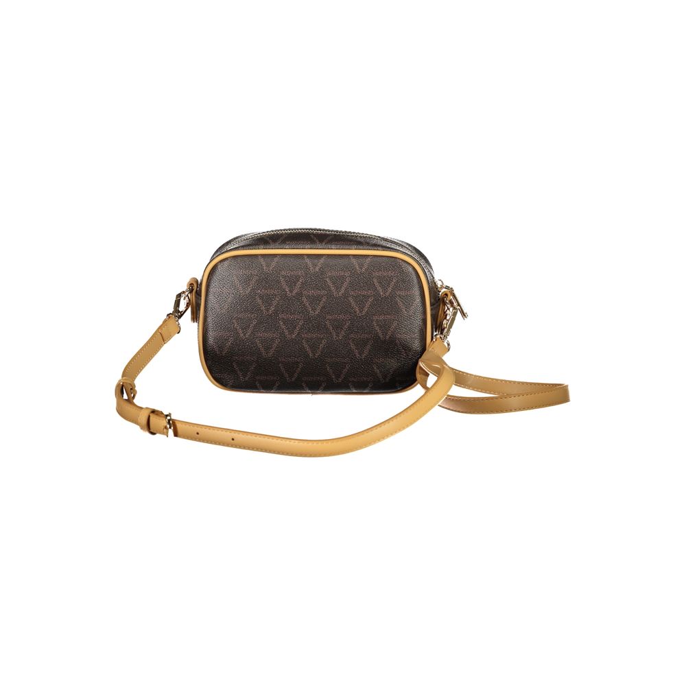 Mario Valentino Brown Faux Leather Handbag with Adjustable Strap