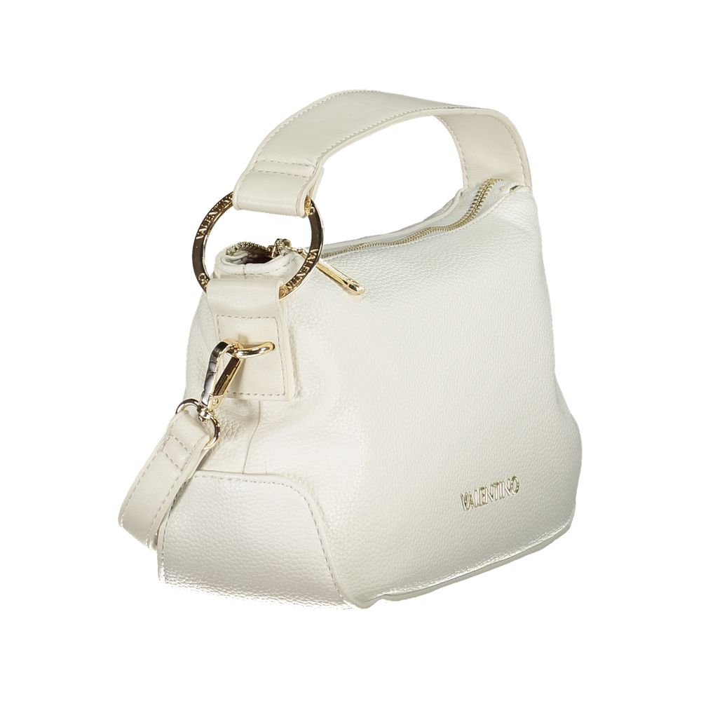 Mario Valentino White Faux Leather Women Handbag with Iconic Logo