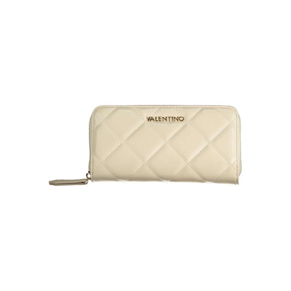 Mario Valentino Beige Leather Wallet with Contrast Details