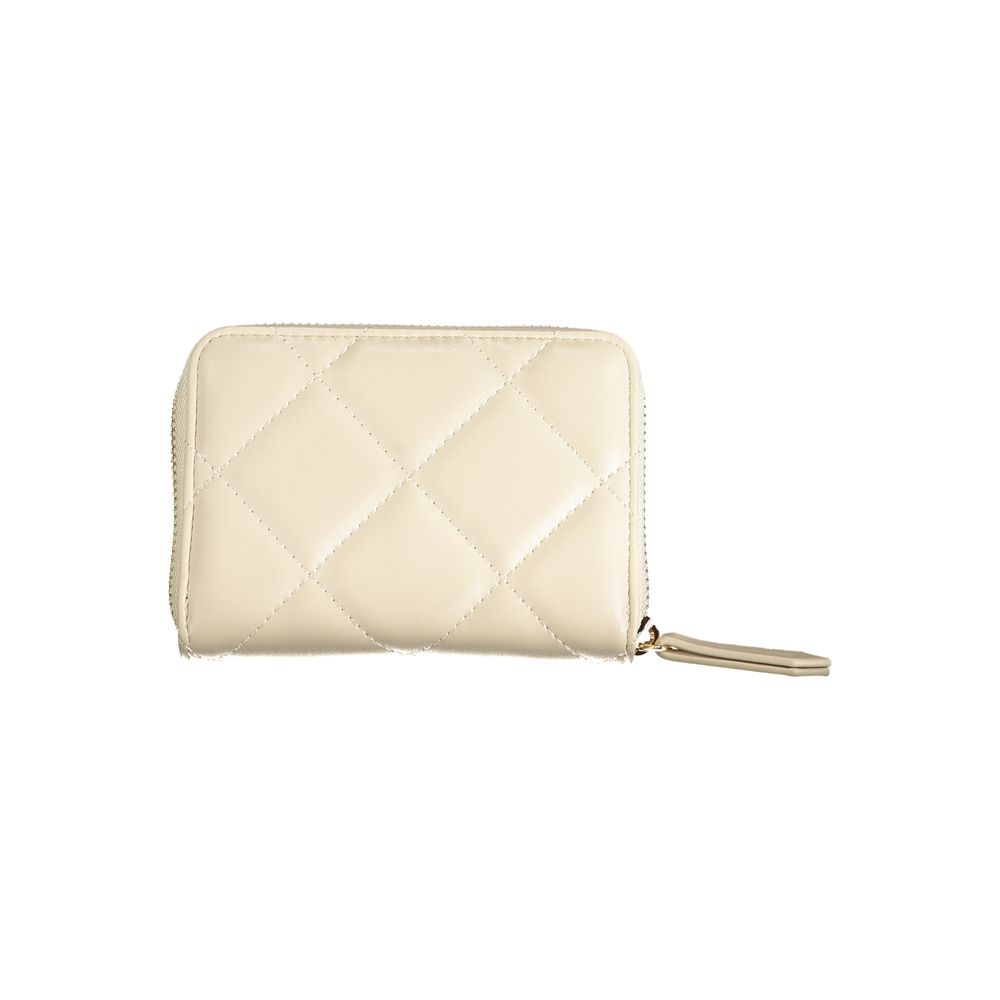 Mario Valentino Beige Leather-Finish Wallet with Coin Purse