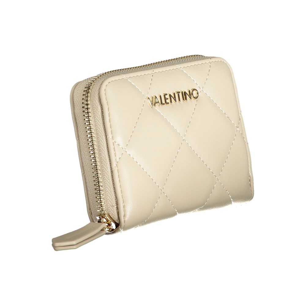 Mario Valentino Beige Leather-Finish Wallet with Coin Purse