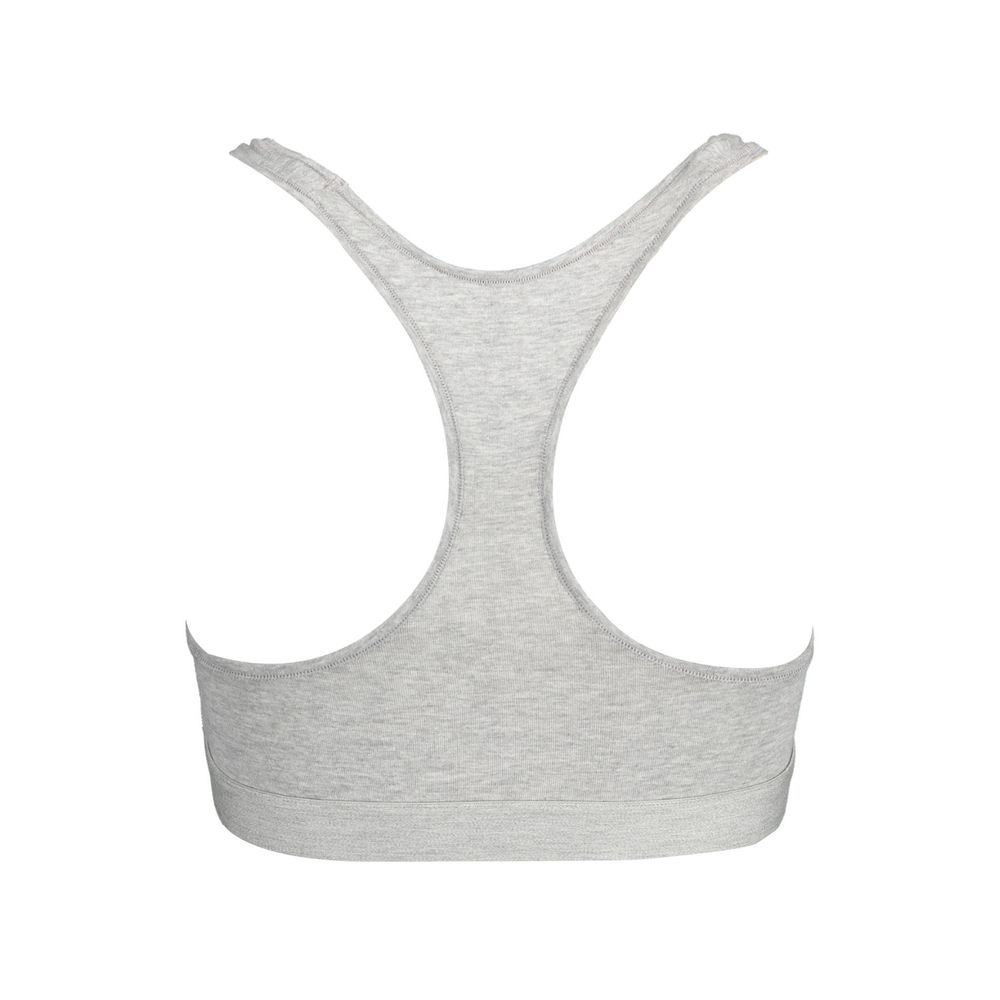 Tommy Hilfiger Gray Cotton Women Racerback Sports Bra