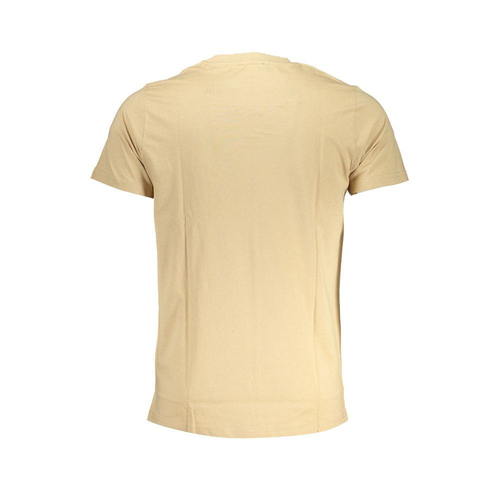 Cavalli Class Beige Cotton T-Shirt: Bold Urban Statement