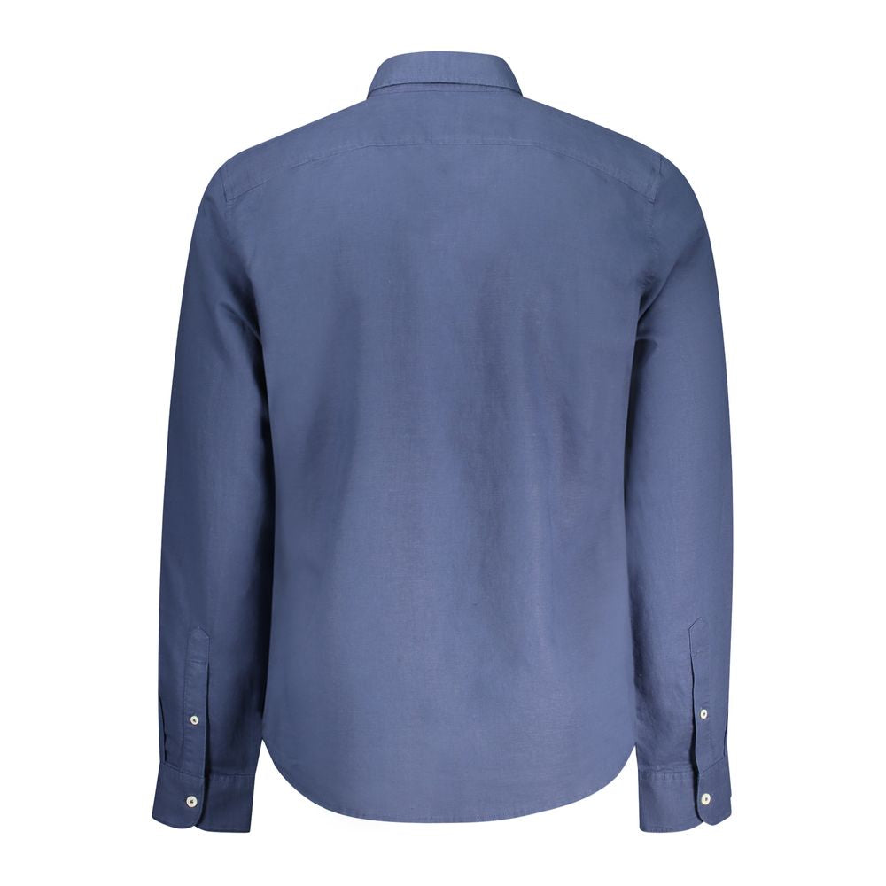 Timberland Blue Cotton Shirt - Slim Fit Long Sleeved Shirt