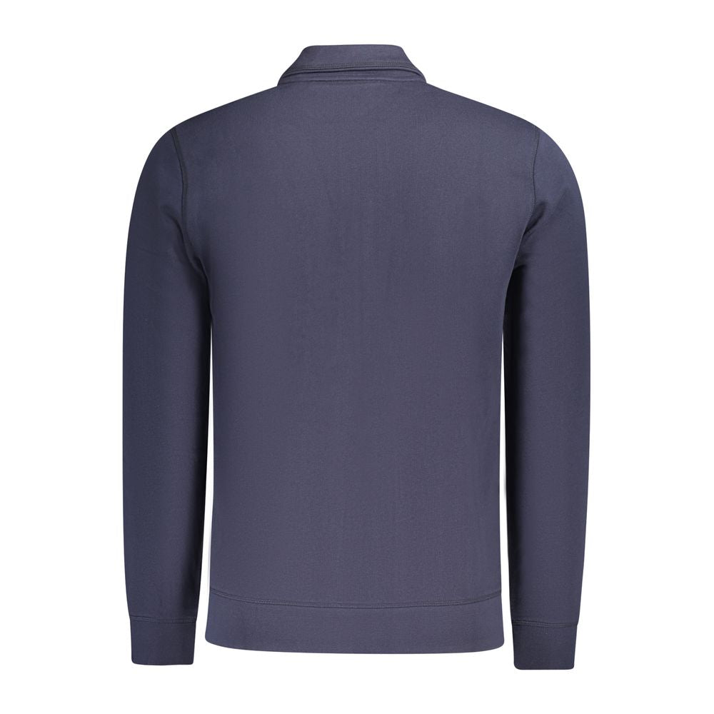 Hugo Boss Blue Cotton Sweater - Long Sleeve Zip Sweatshirt