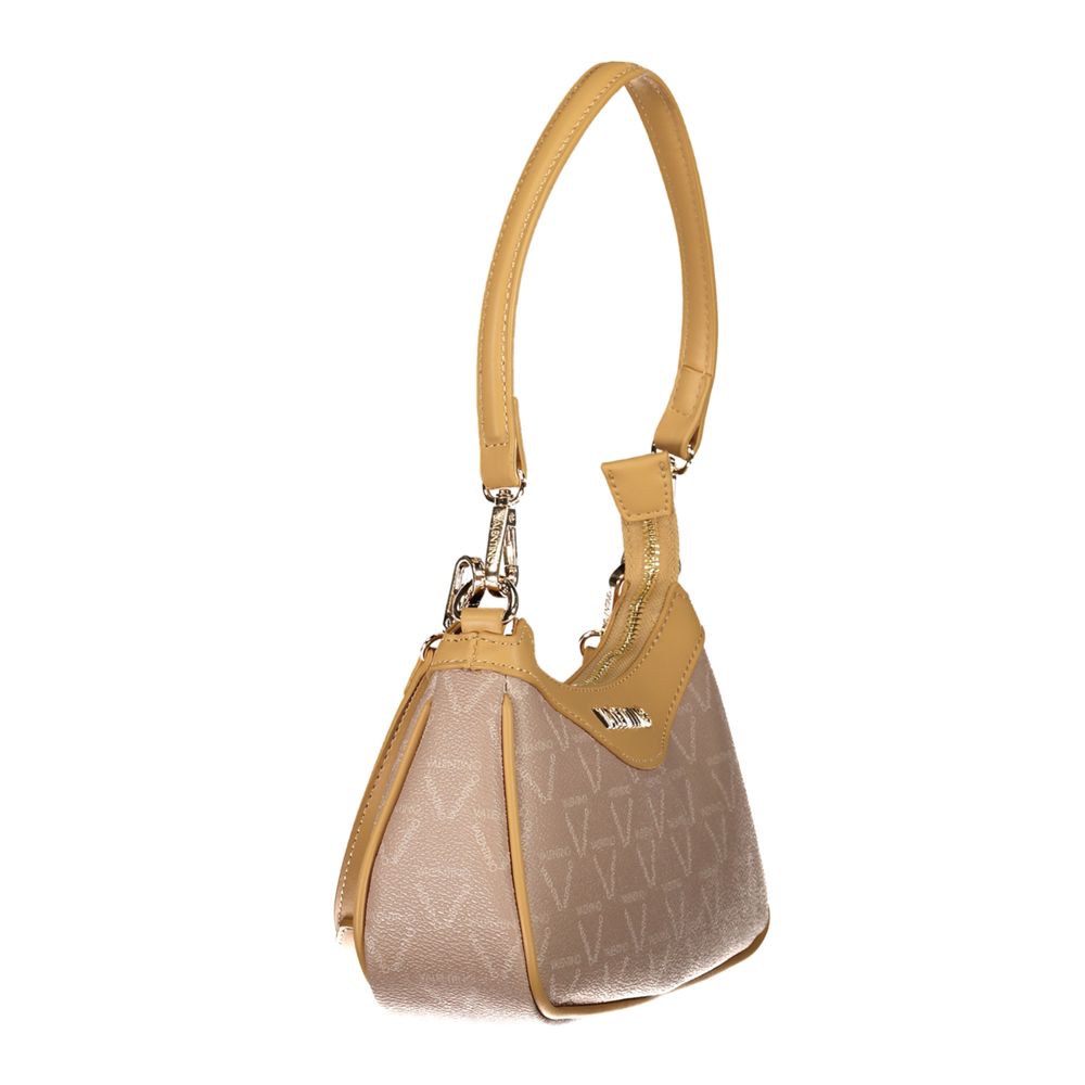 Mario Valentino Beige Faux Leather Handbag with Contrasting Details
