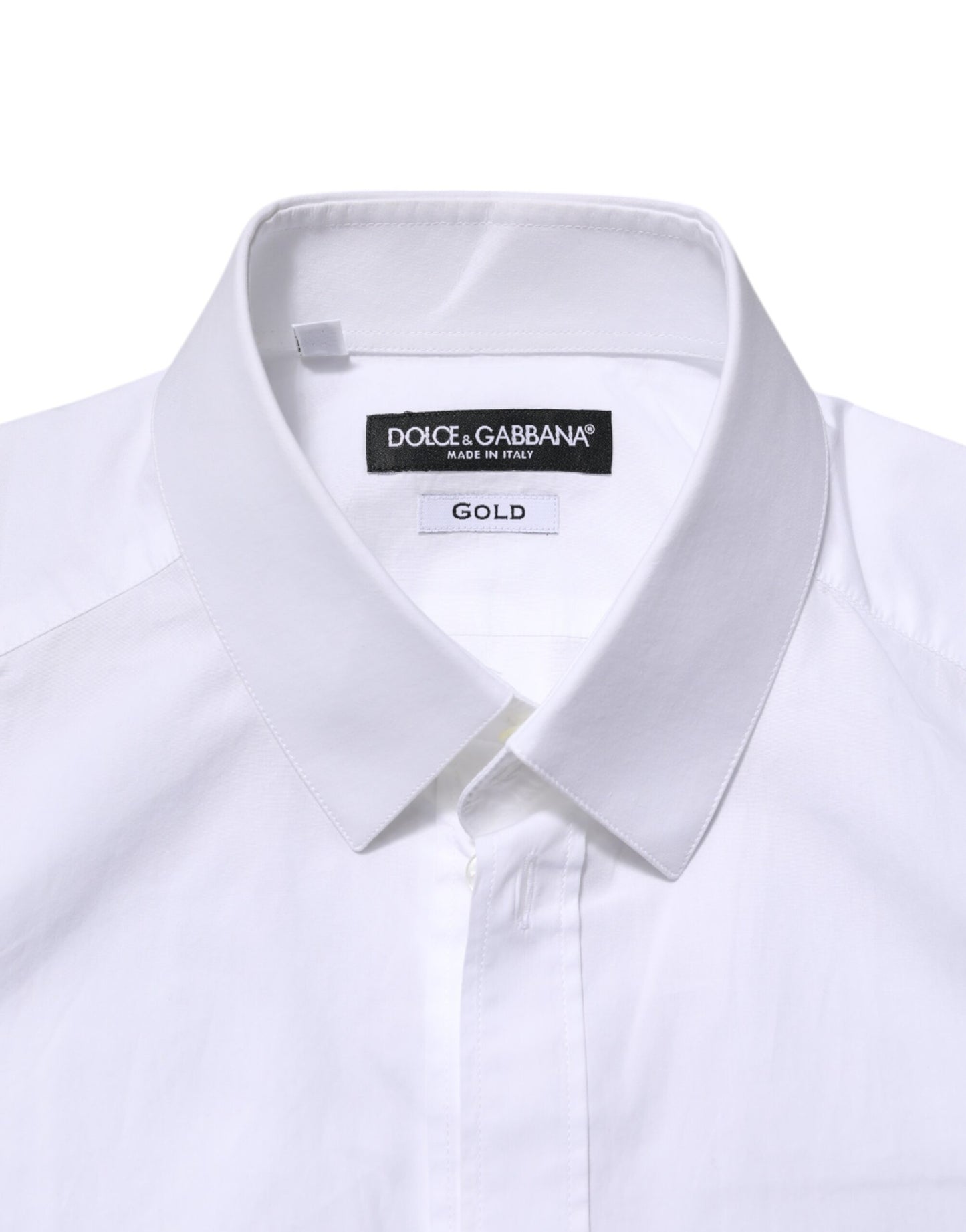 Dolce & Gabbana White GOLD Long Sleeves Dress Shirt for Men