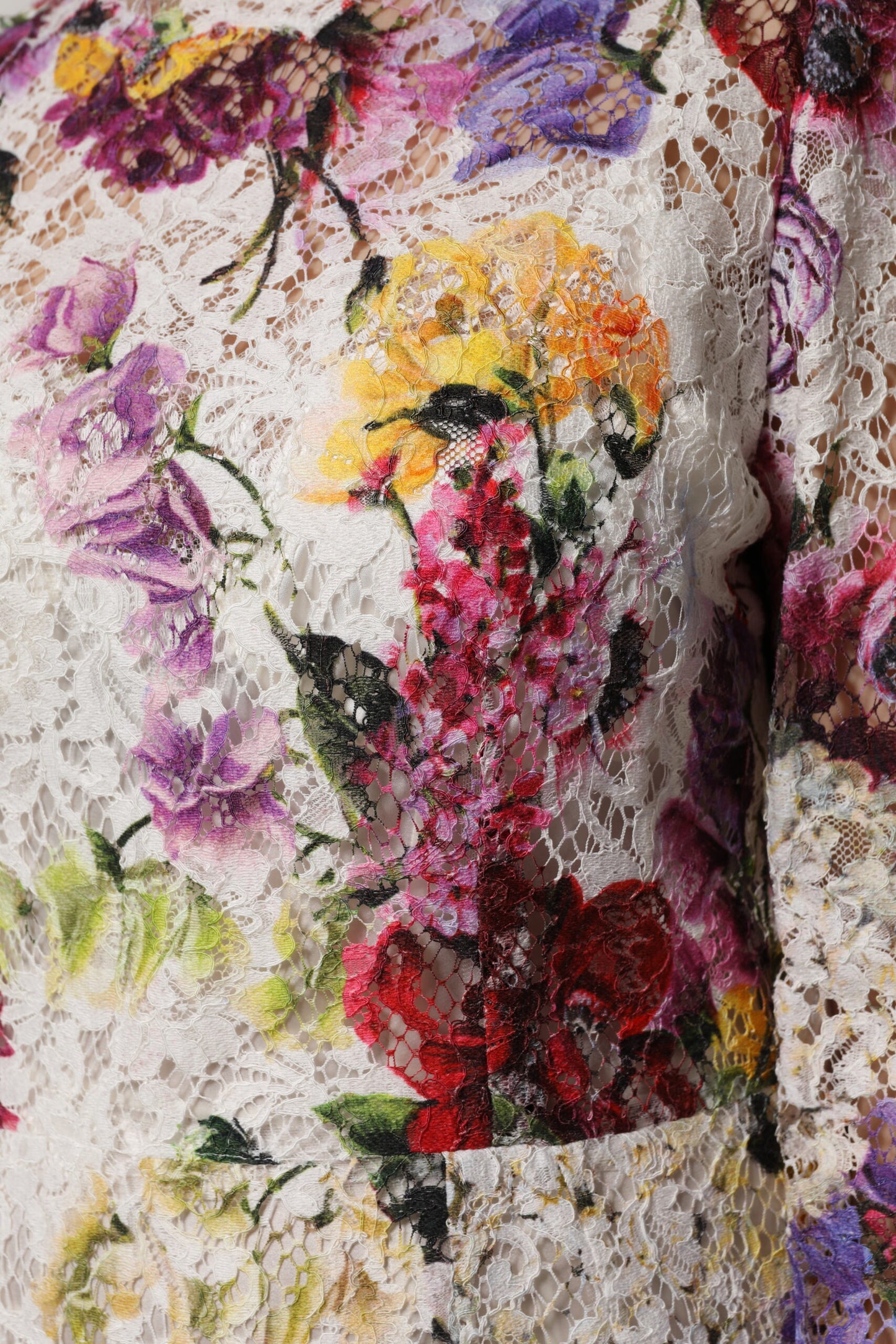 Dolce & Gabbana Multicolour Floral Long Sleeve A-line Dress