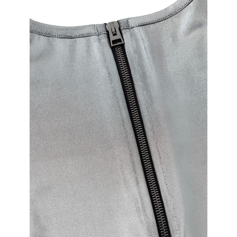 Tom Ford Gray Viscose Long Sleeve Silver Metallic T-Shirt