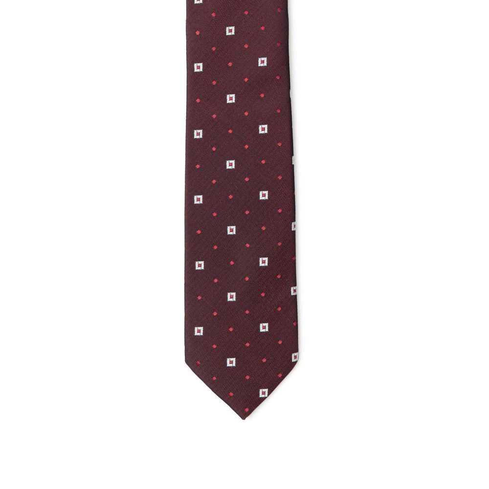 Dolce & Gabbana Bordeaux Silk Print Tie