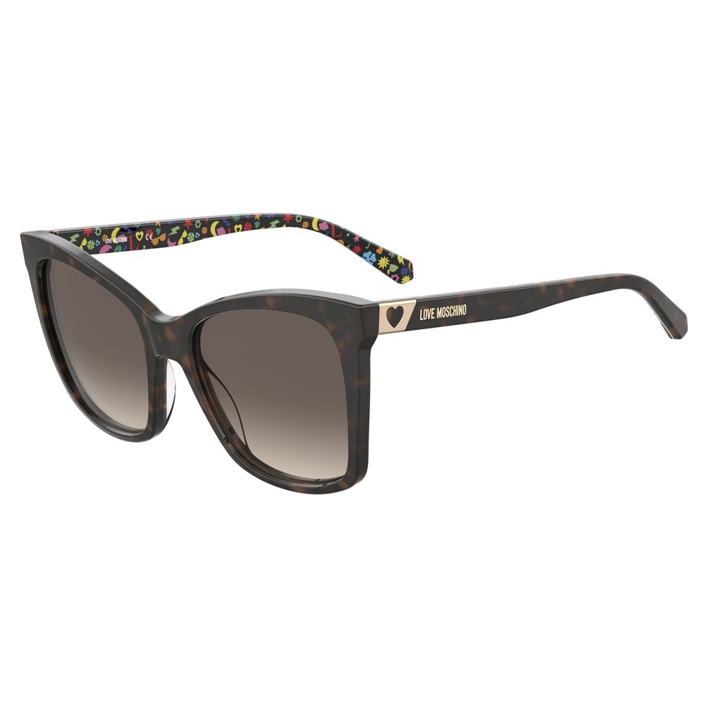 Love Moschino Women's Brown Haircalf Sunglasses – Chic Oversized Style