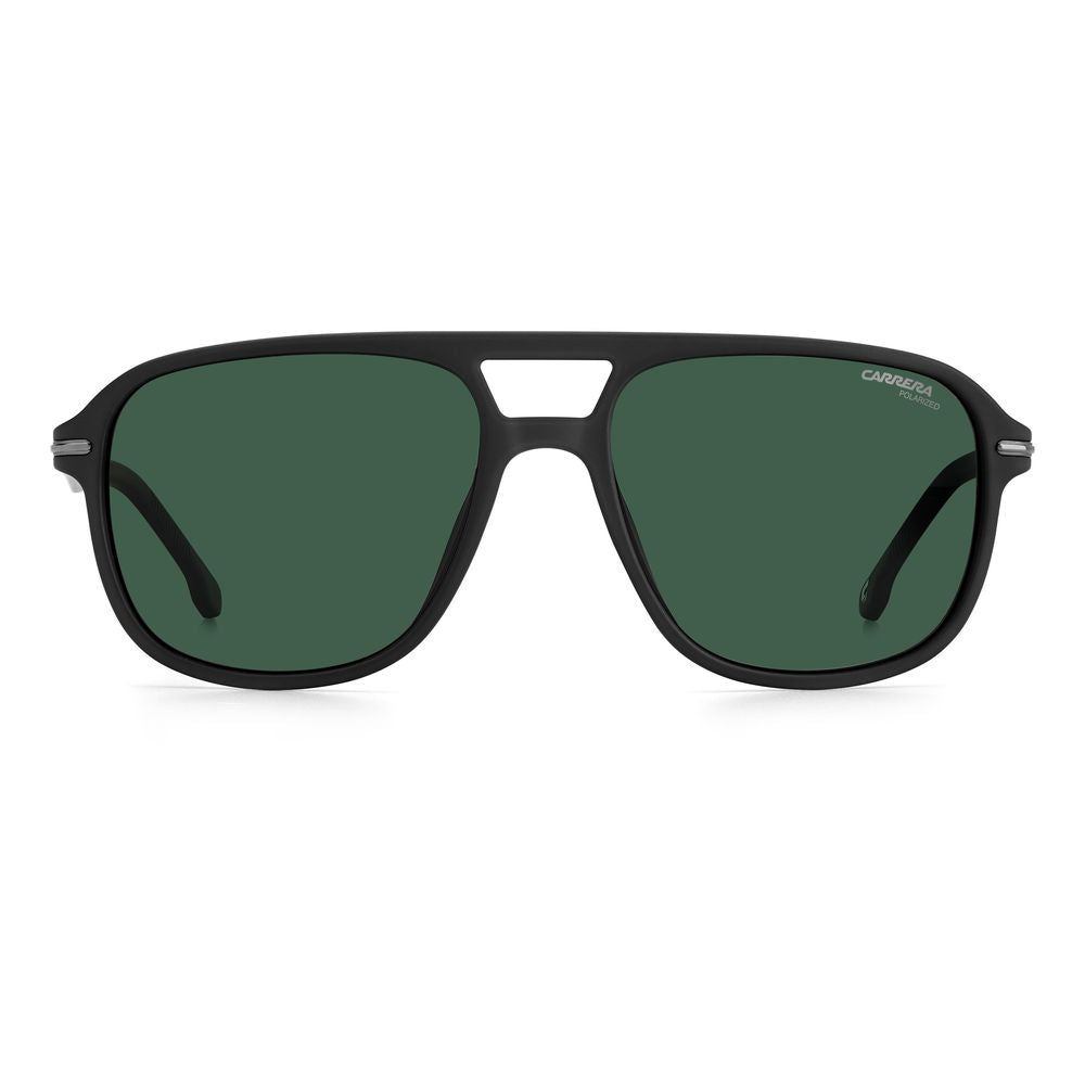 Carrera Men's Black Injected Sunglasses – Polarized Green Lenses, 56mm