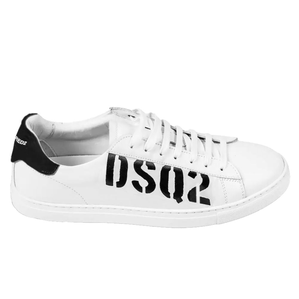 Dsquared2 White Calfskin Sneaker - Stand Out in Style