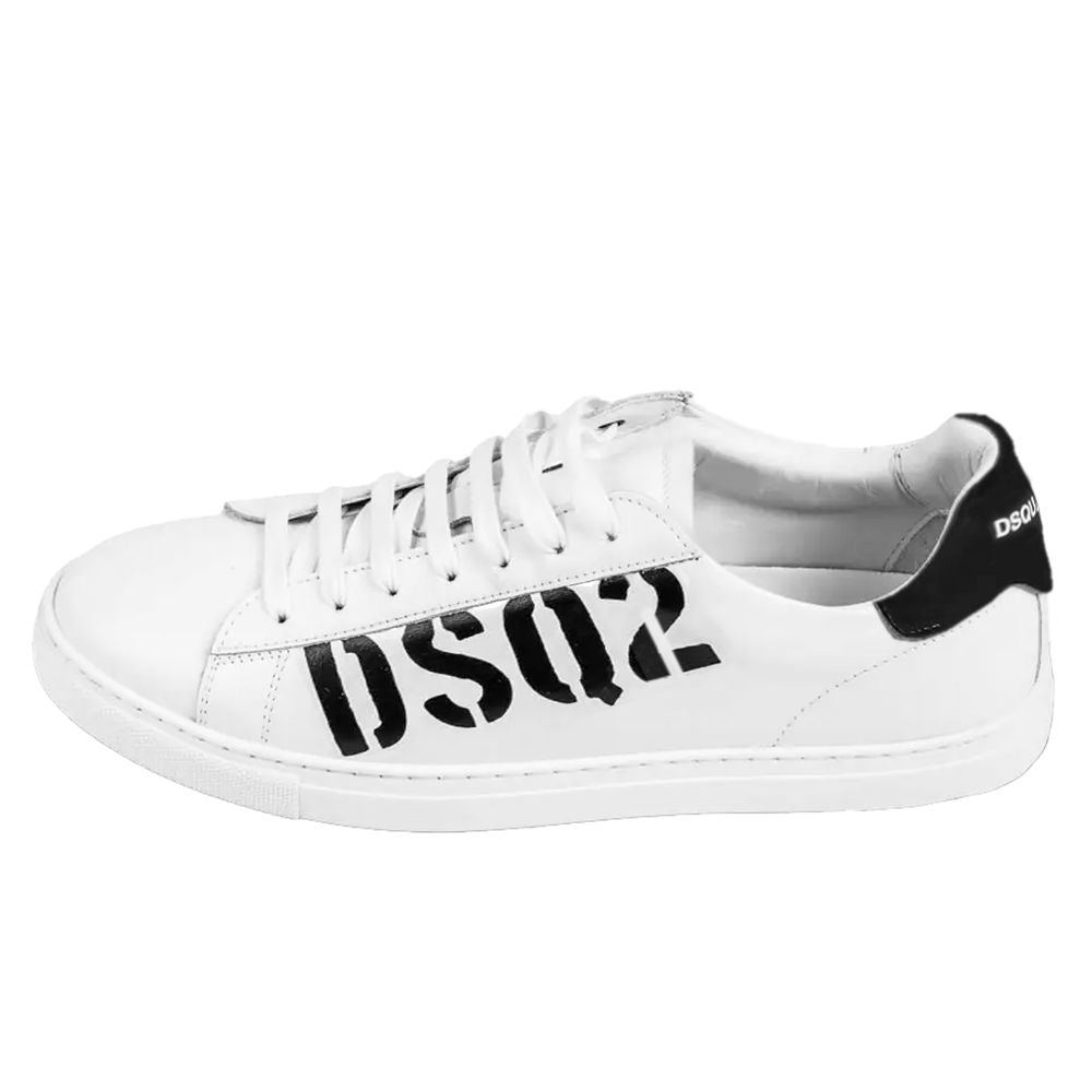 Dsquared2 White Calfskin Sneaker - Stand Out in Style
