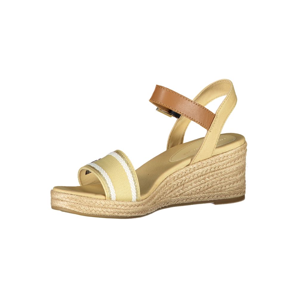 Tommy Hilfiger Beige Polyester Sandal with Ankle Buckle Lacing