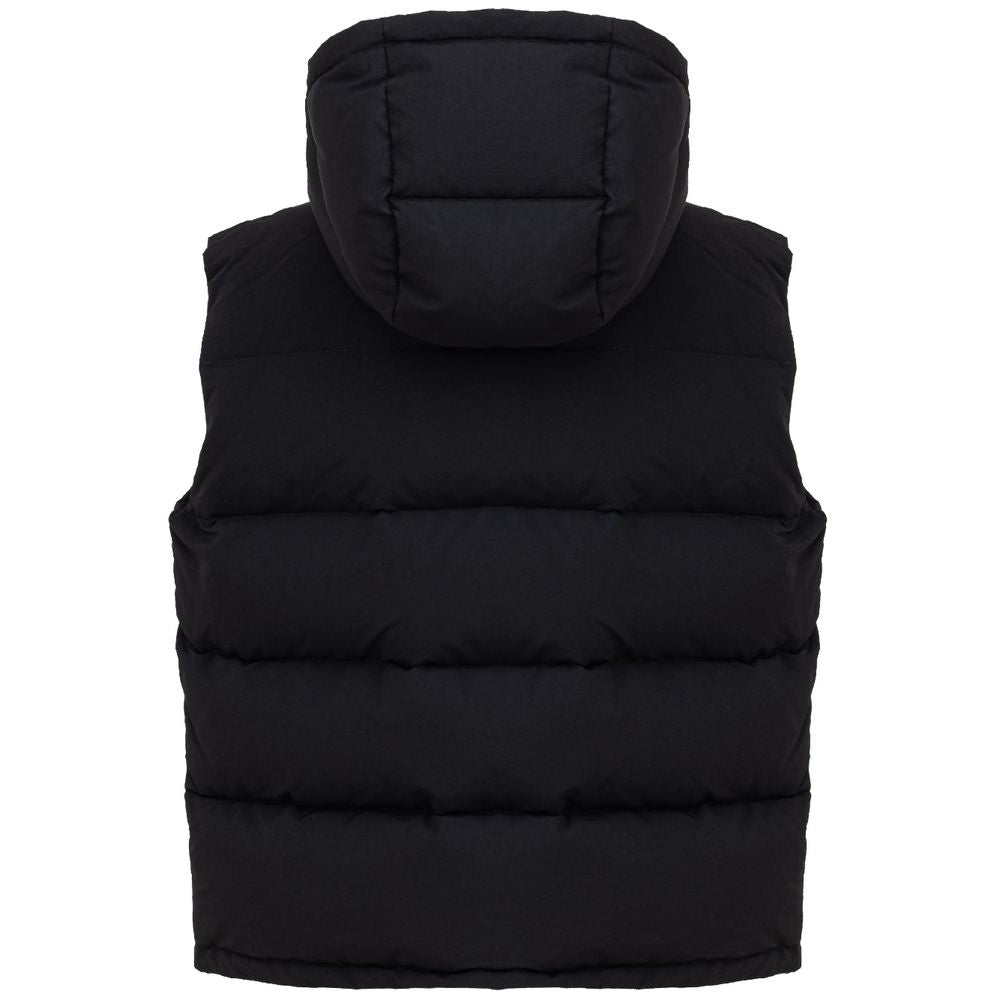 Dolce & Gabbana Hooded Black Padded Zip-Up Gilet Vest Jacket