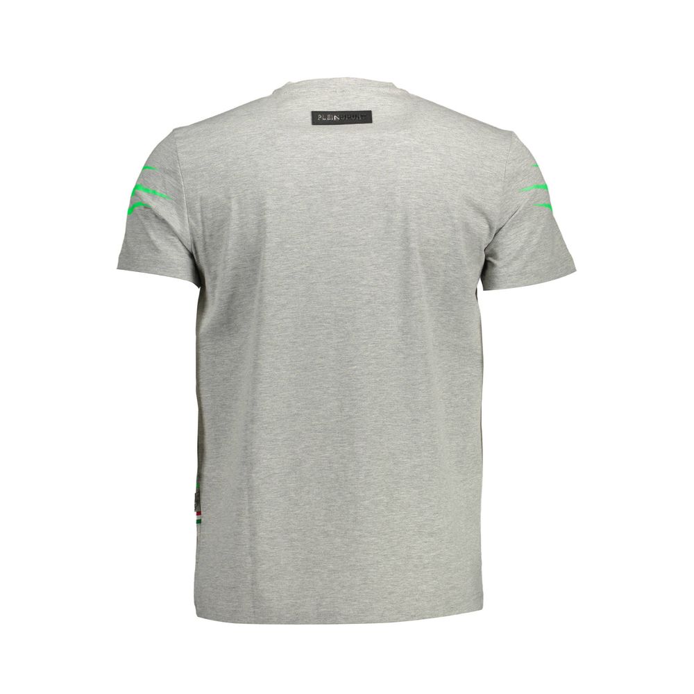 Plein Sport Grey Cotton Men T-Shirt