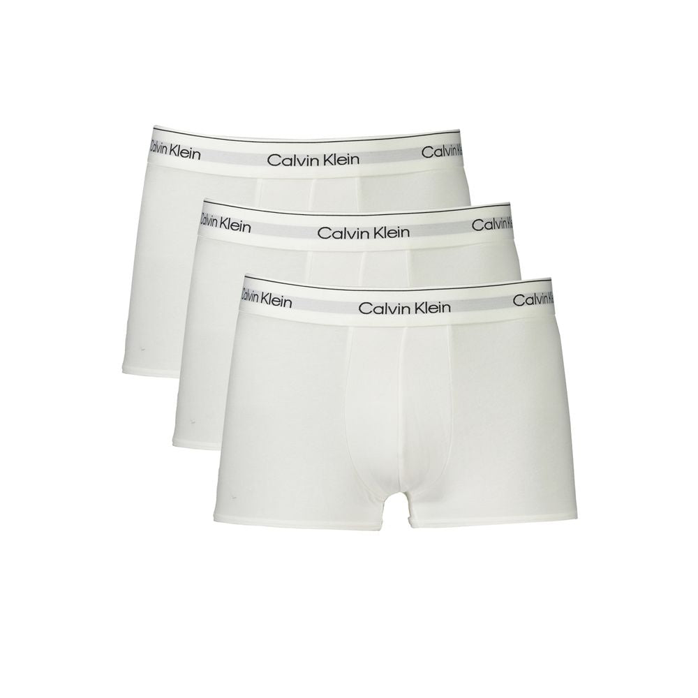 Calvin Klein White Cotton Men Boxer Shorts - Tri-Pack