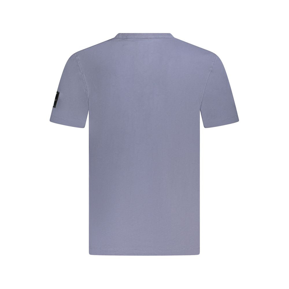 Calvin Klein Blue Cotton T-Shirt with Contrasting Details